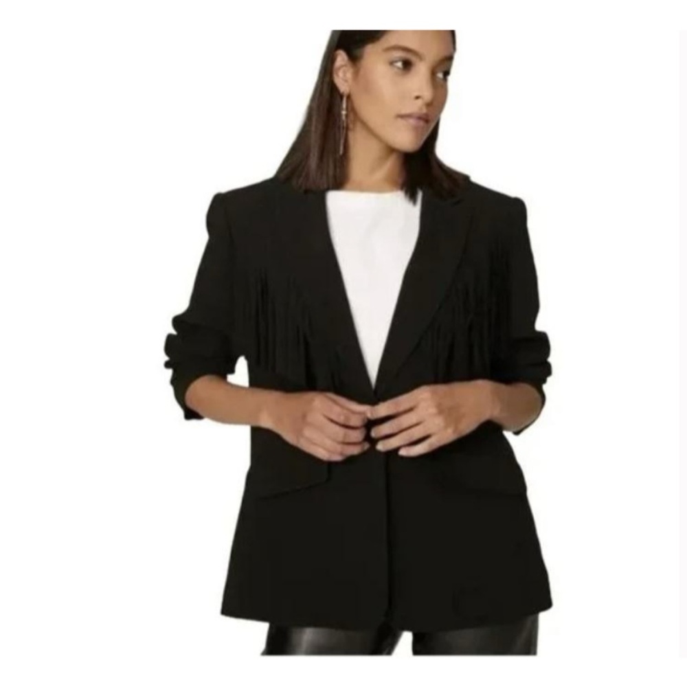Cinq à Sept Black Fringe Blazer
